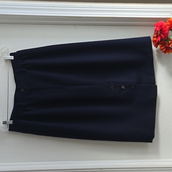 1980s Vintage Navy Skirt Addition Elle - Picture 6 of 13